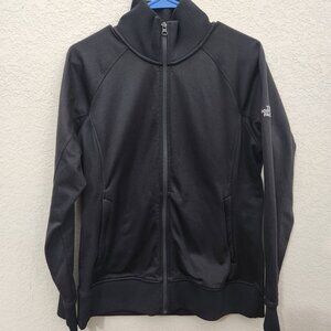 The North Face Womens Medium Black Full-Zip Jacket Logo on arm